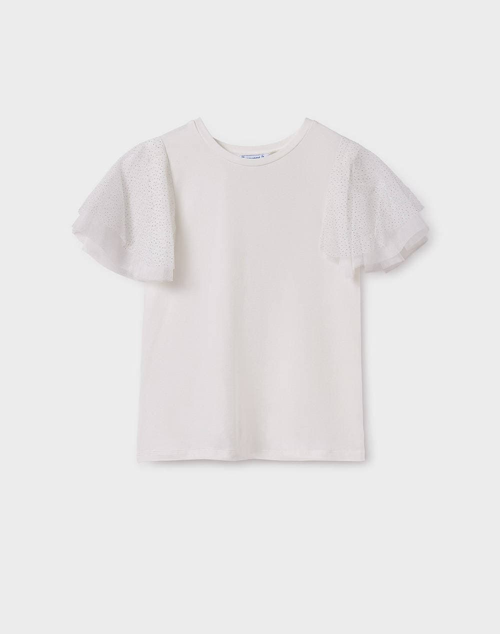 MAYORAL ΜΠΛΟΥΖΑ ΚΟΝΤ/ΚΗ ΜΑΝΙΚΙΑ ΤΟΥΛΙ 06022A-086 Ecru