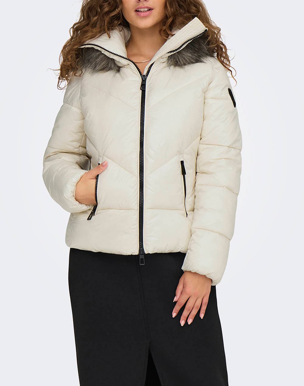 Women's Quilted Jackets Only Ecru