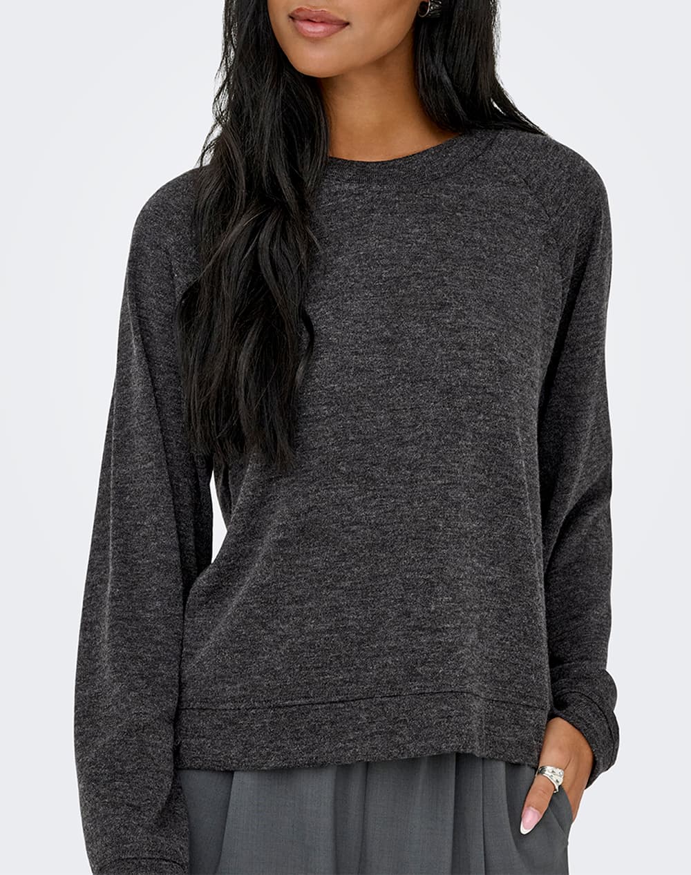 ONLY ONLKAYA LIFE L/S TOP JRS 15364781-Dark Grey Melange DarkGray