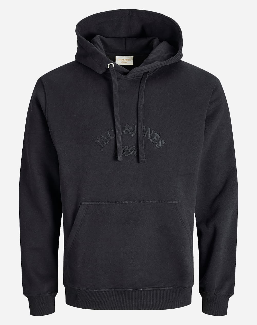 JACK&JONES JORBLEECKER BRANDING SWEAT HOOD BF 12285796-BlackJJ Black