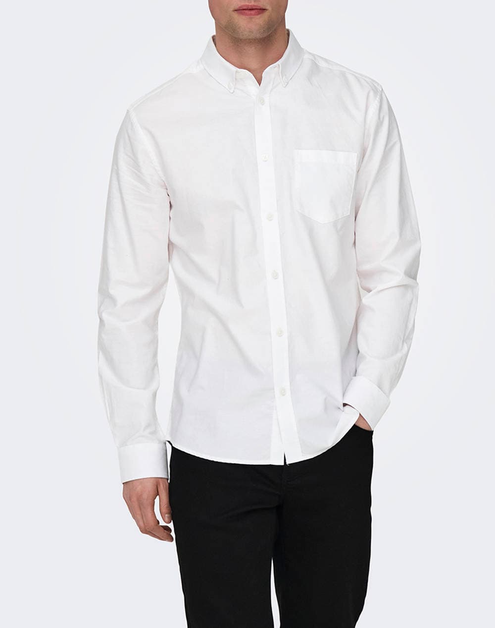 ONLY&SONS ONSALVARO SLIM LS OXFORD SHIRT NOOS FRML 22006479-WHITE White