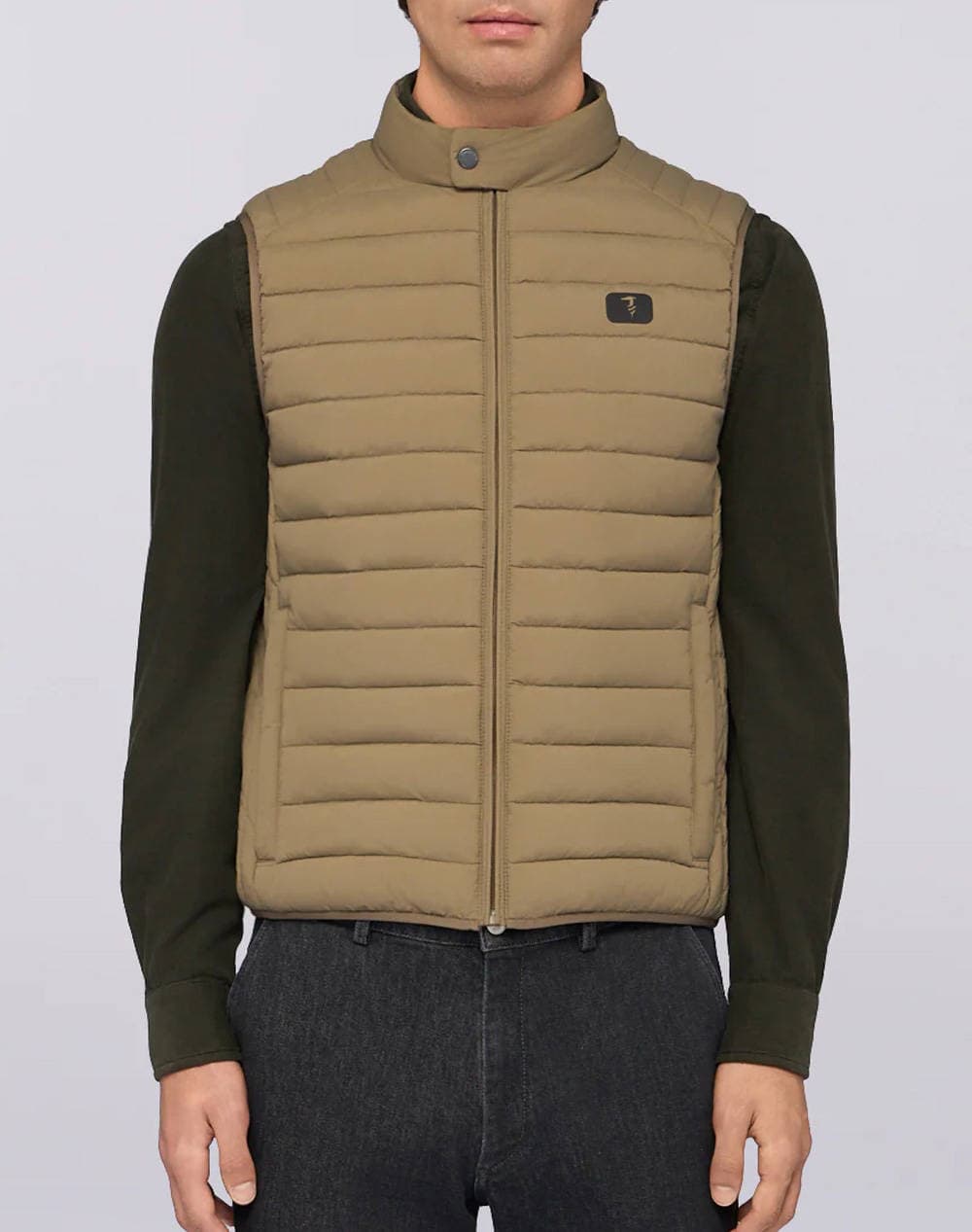 TRUSSARDI LIGHT PADDED VEST - CRINKLE NYLON MO802N10-025 Khaki