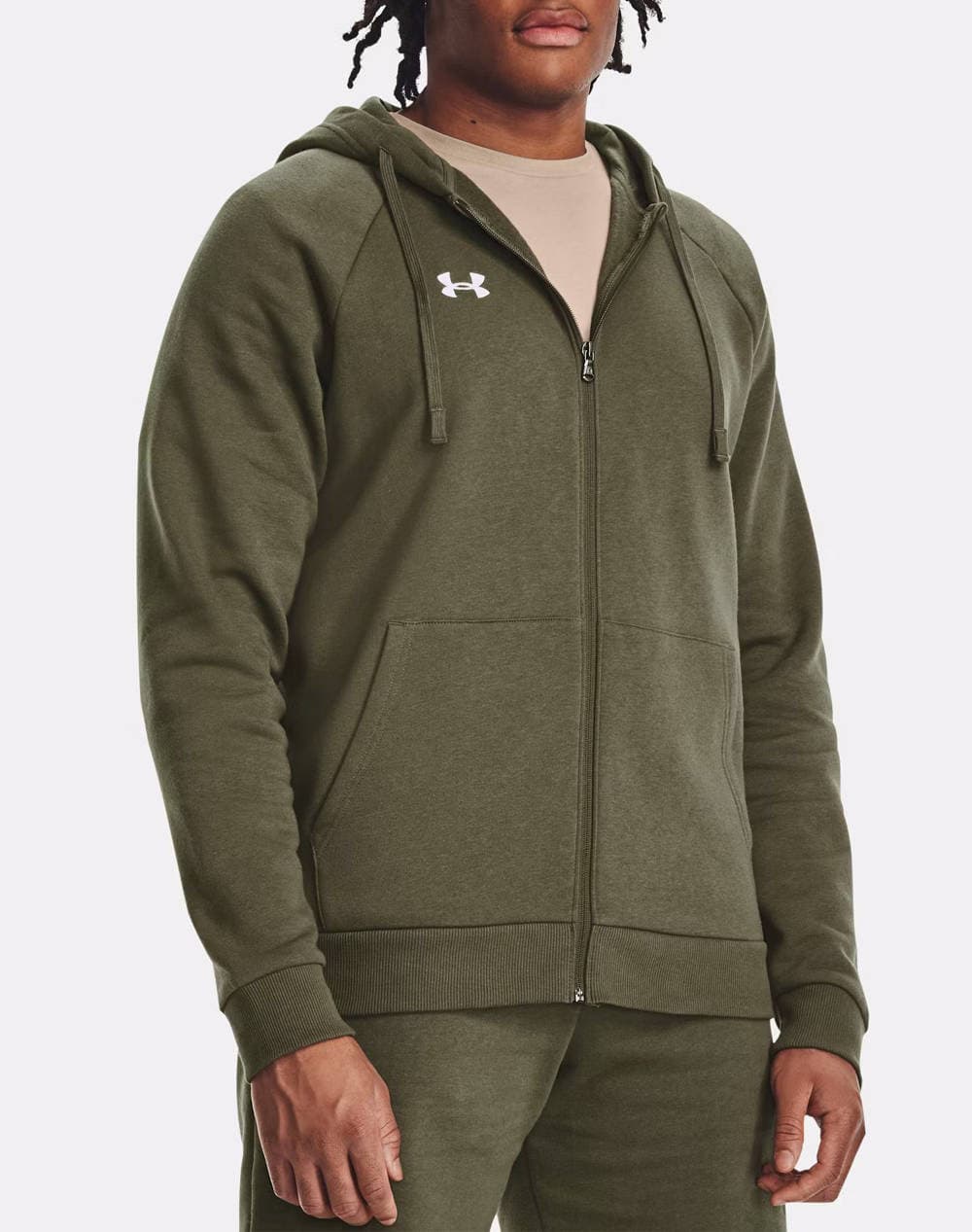 UNDER ARMOUR UA Rival Fleece FZ Hoodie 1379767-390 Olive