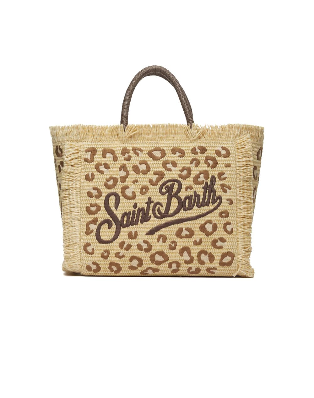 MC2 COLETTE STRAW N-HAND BAG WITH STRAP-LEOPARD 18 EMB COL0017-00349L-00349L Biege