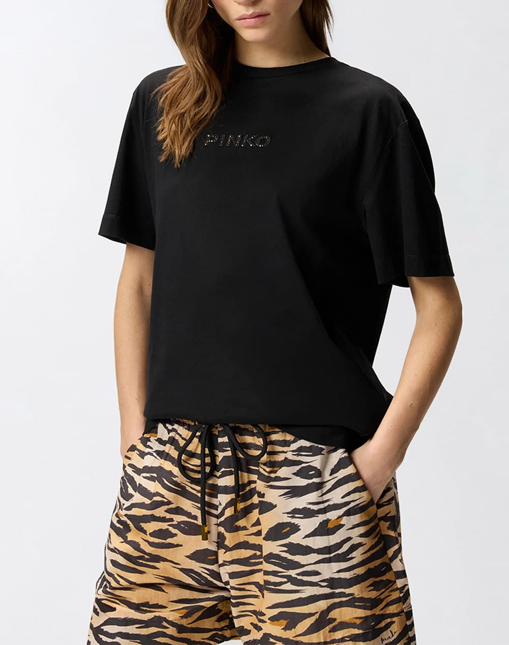 PINKO ΜΠΛΟΥΖΑΚΙ STREPITOSO T-SHIRT ΜΑΥΡΟ