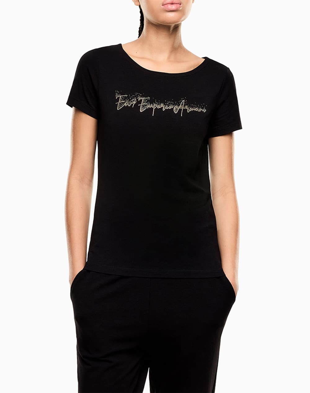 Women's T-Shirts Ea7 Emporio Armani Black