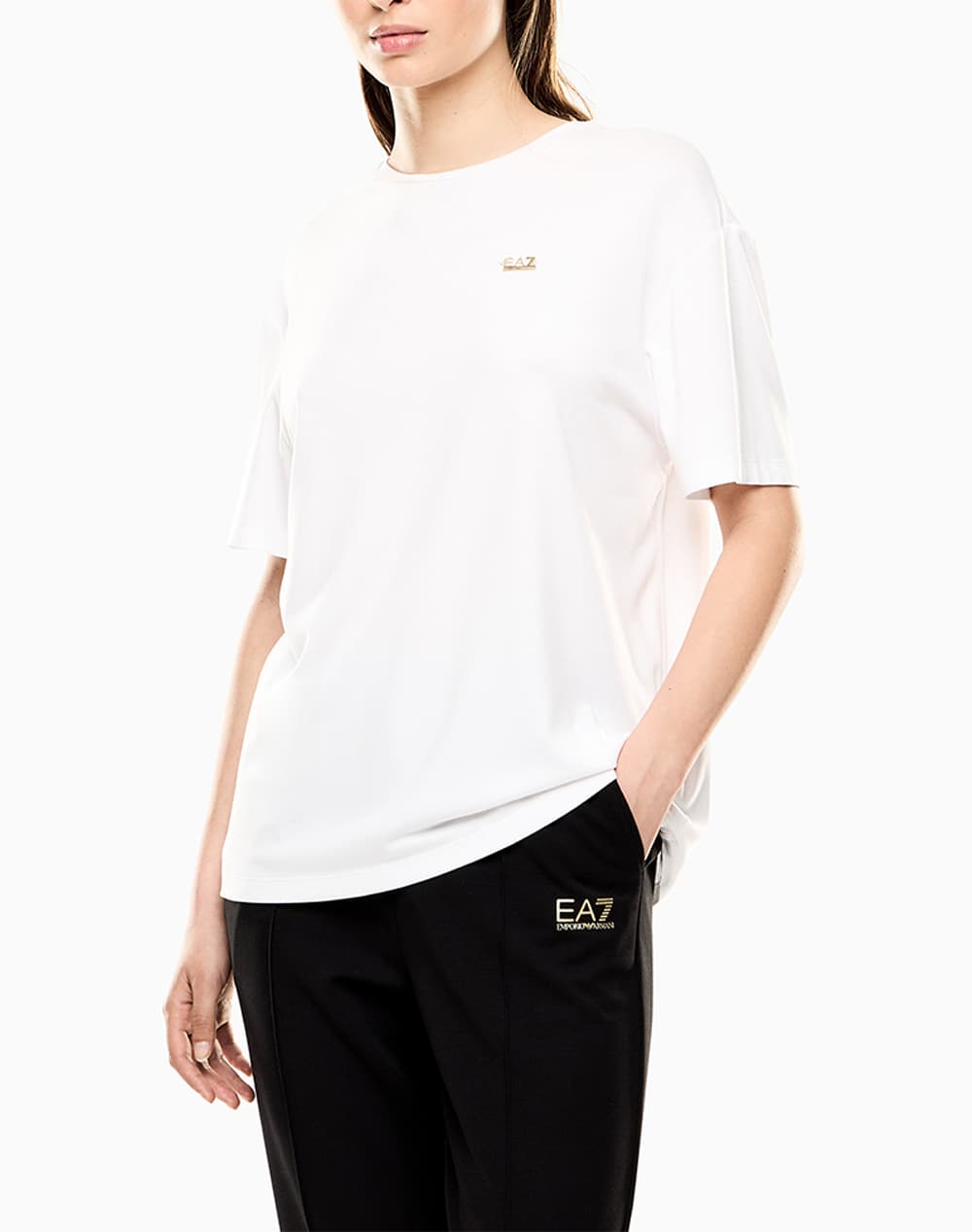 Women's T-Shirts Ea7 Emporio Armani Gray