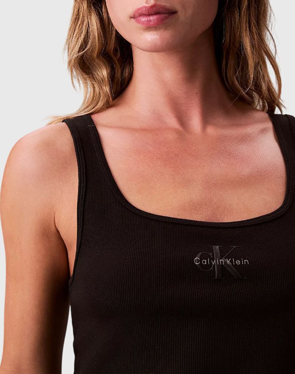 Rib Monogram Scoop Tank Top Women Calvin Klein