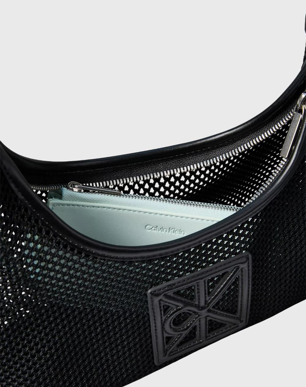Emblem Mesh Shoulder Bag Women Calvin Klein