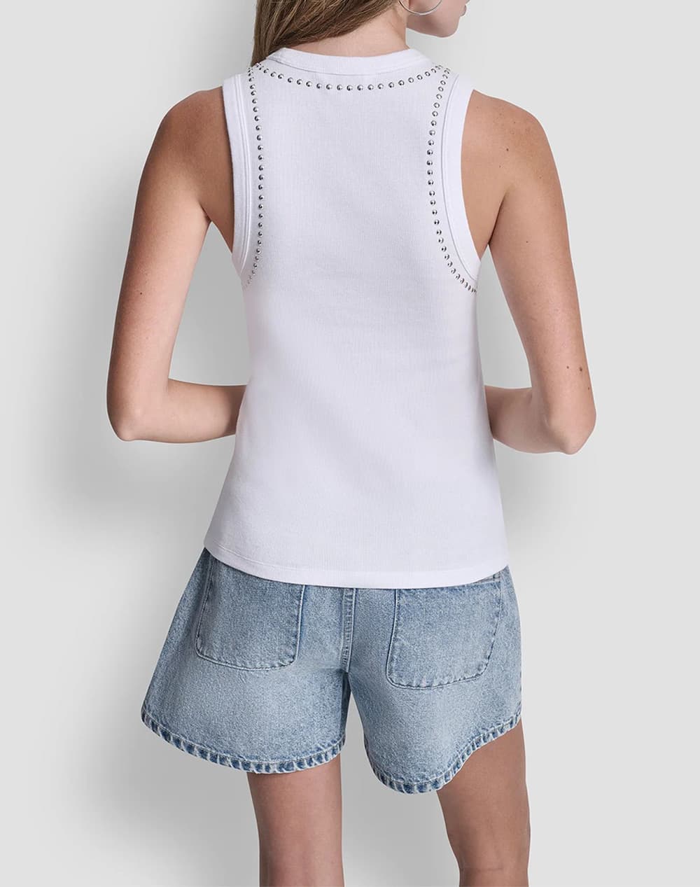 DKNY TANK TOP CREW NECK LOGO ΤΡΟΥΚΣ ΛΕΥΚΟ