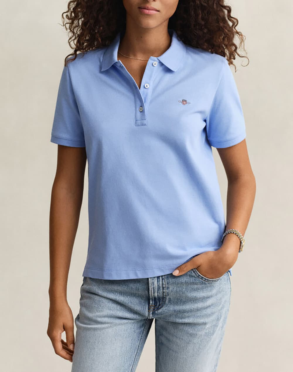 GANT ΜΠΛΟΥΖΑ ΚΜ REG SHIELD SS PIQUE POLO REG SHIELD SS PIQUE POLO 3GW4201489-424 SkyBlue