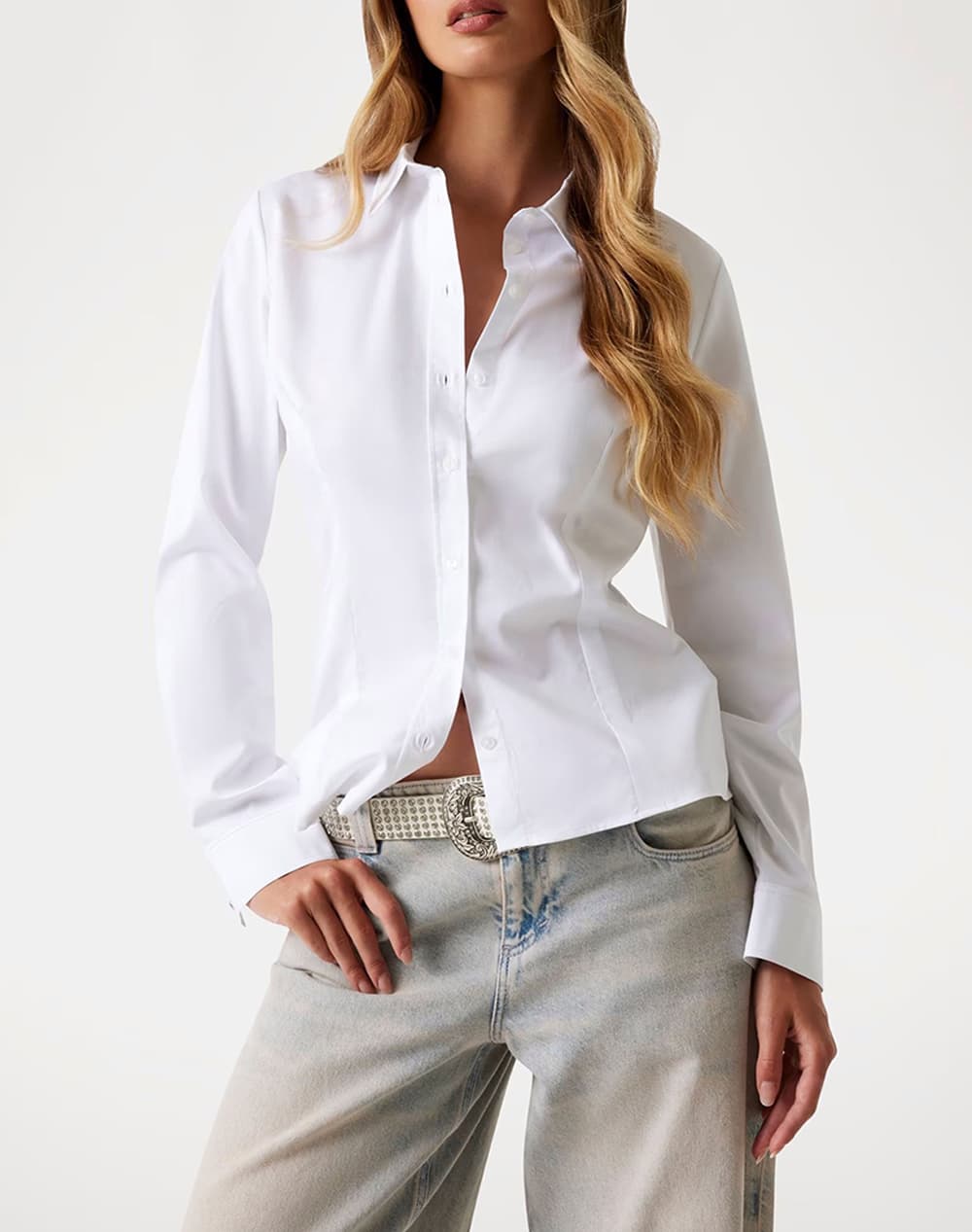 GUESS LS CATE SHIRT ΠΟΥΚΑΜΙΣΟ ΓΥΝΑΙΚΕΙΟ W2YH41WAF10-G011 White