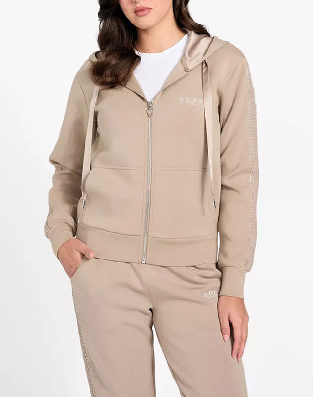 GUESS NEW HOODED SCUBA SWEATSHIRT ΦΟΥΤΕΡ ΓΥΝΑΙΚΕΙΟ W6RQ12KBYE2-JBLK Black