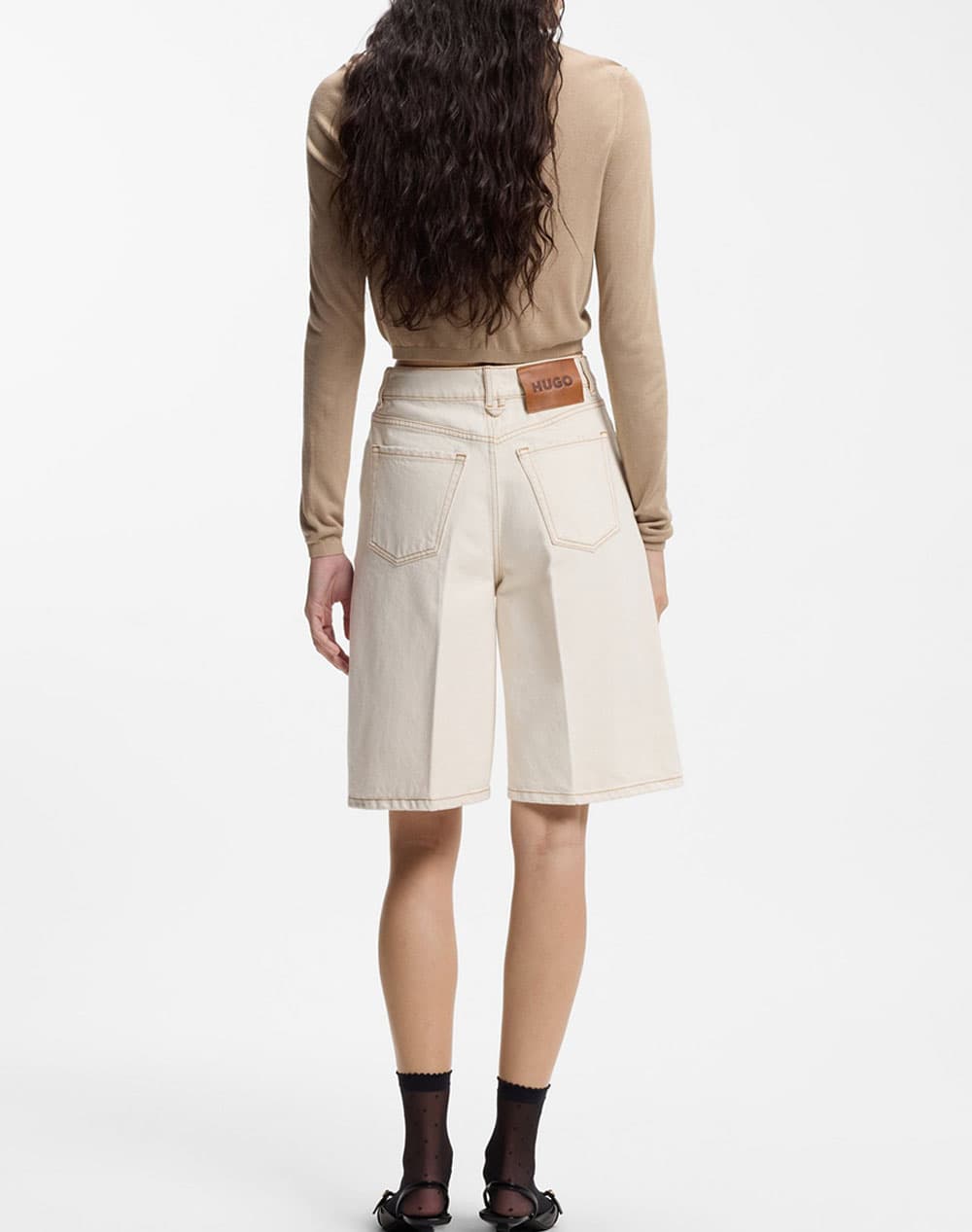Women's Shorts Hugo Ecru