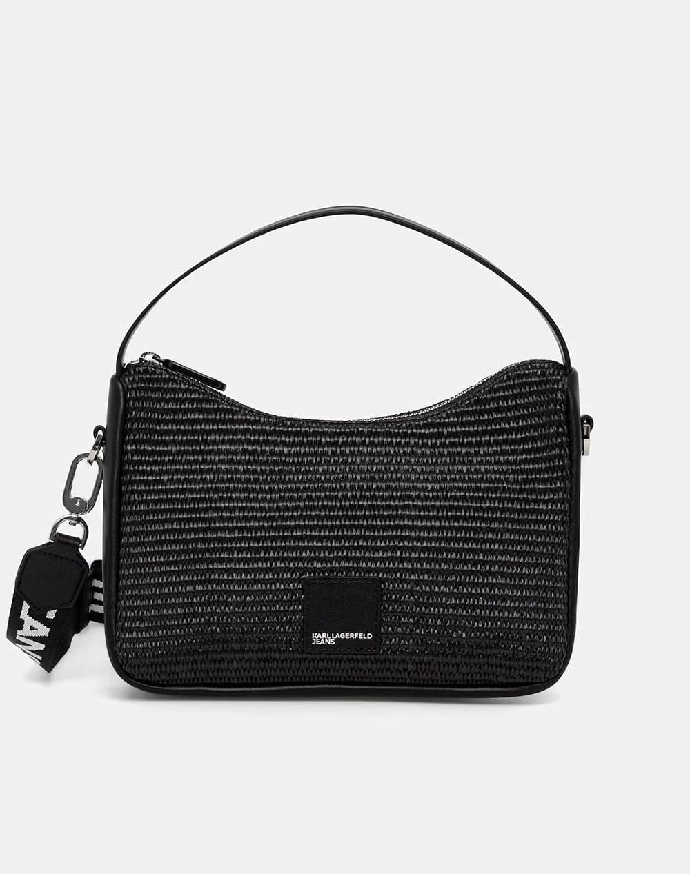 KARL LAGERFELD JEANS KLJ BOX LOGO RAFFIA MINI HOBO B2W30115-999 Black