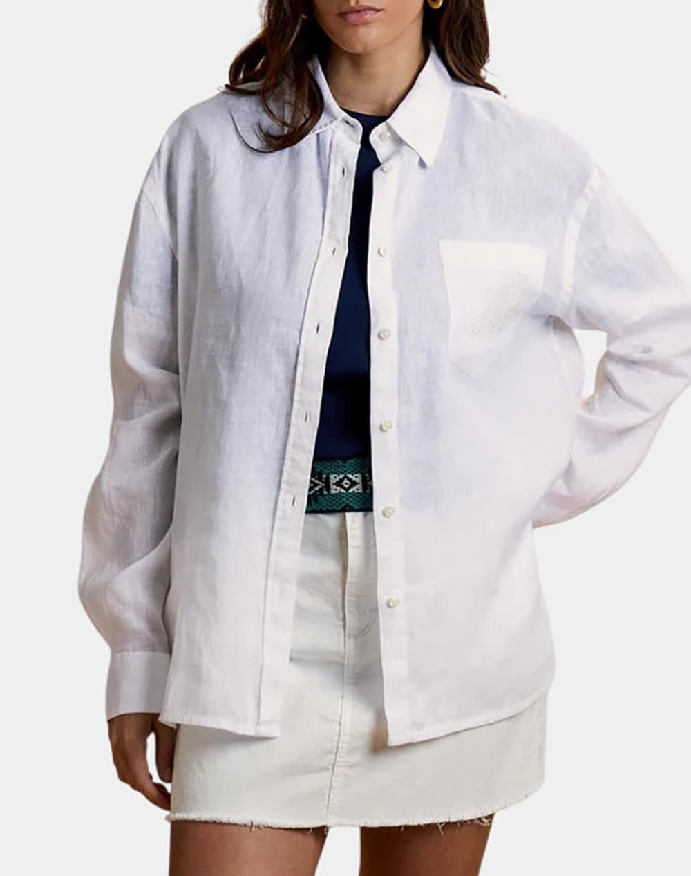 LA MARTINA ΠΟΥΚΑΜΙΣΟ ΜΜ WOMAN SHIRT L/S LINEN 3LMWCC007-00001 White