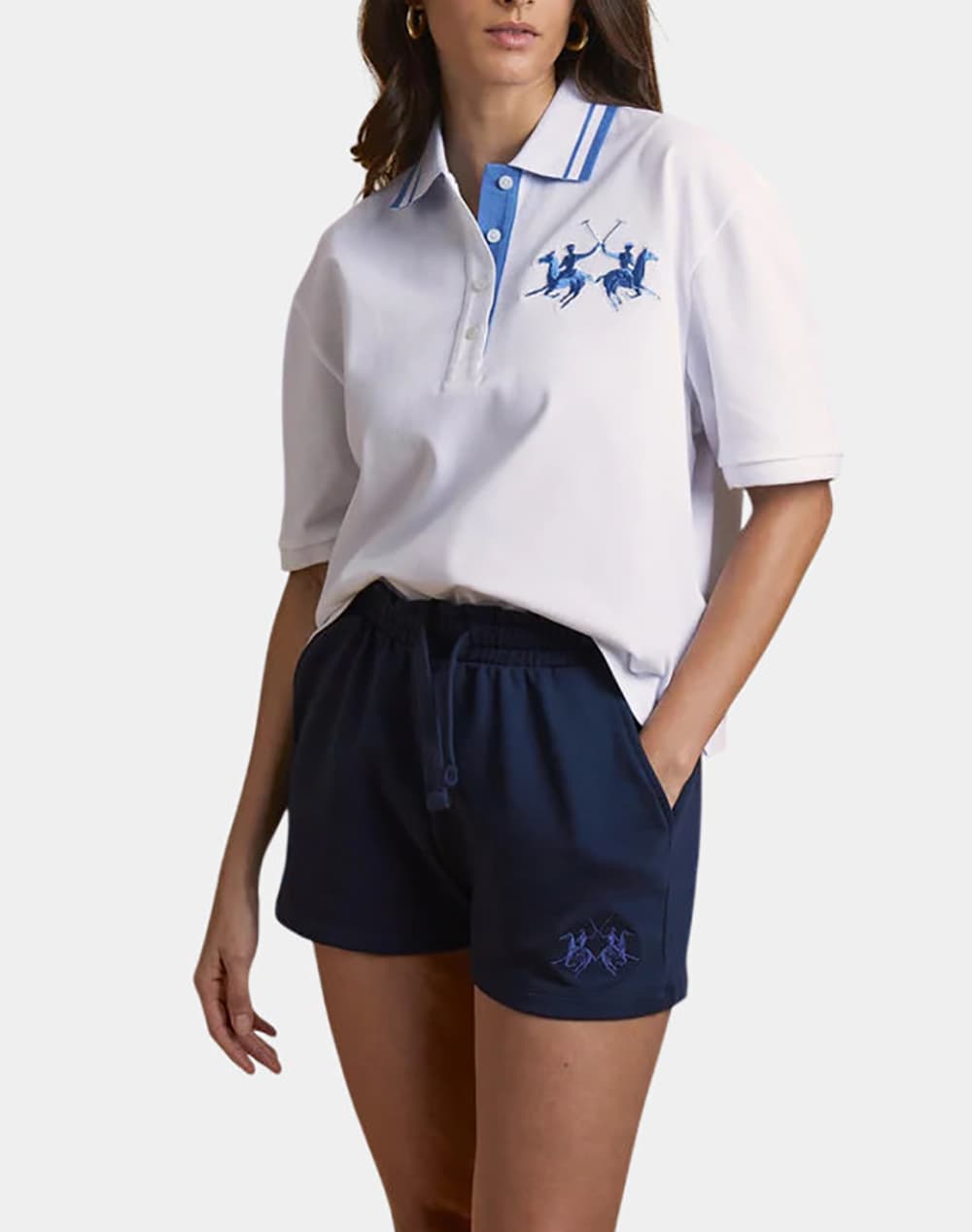 LA MARTINA ΜΠΛΟΥΖΑ ΠΟΛΟ ΚΜ WOMAN S/S POLO COTTON PIQUET 3LMWCP007-07017 NavyBlue