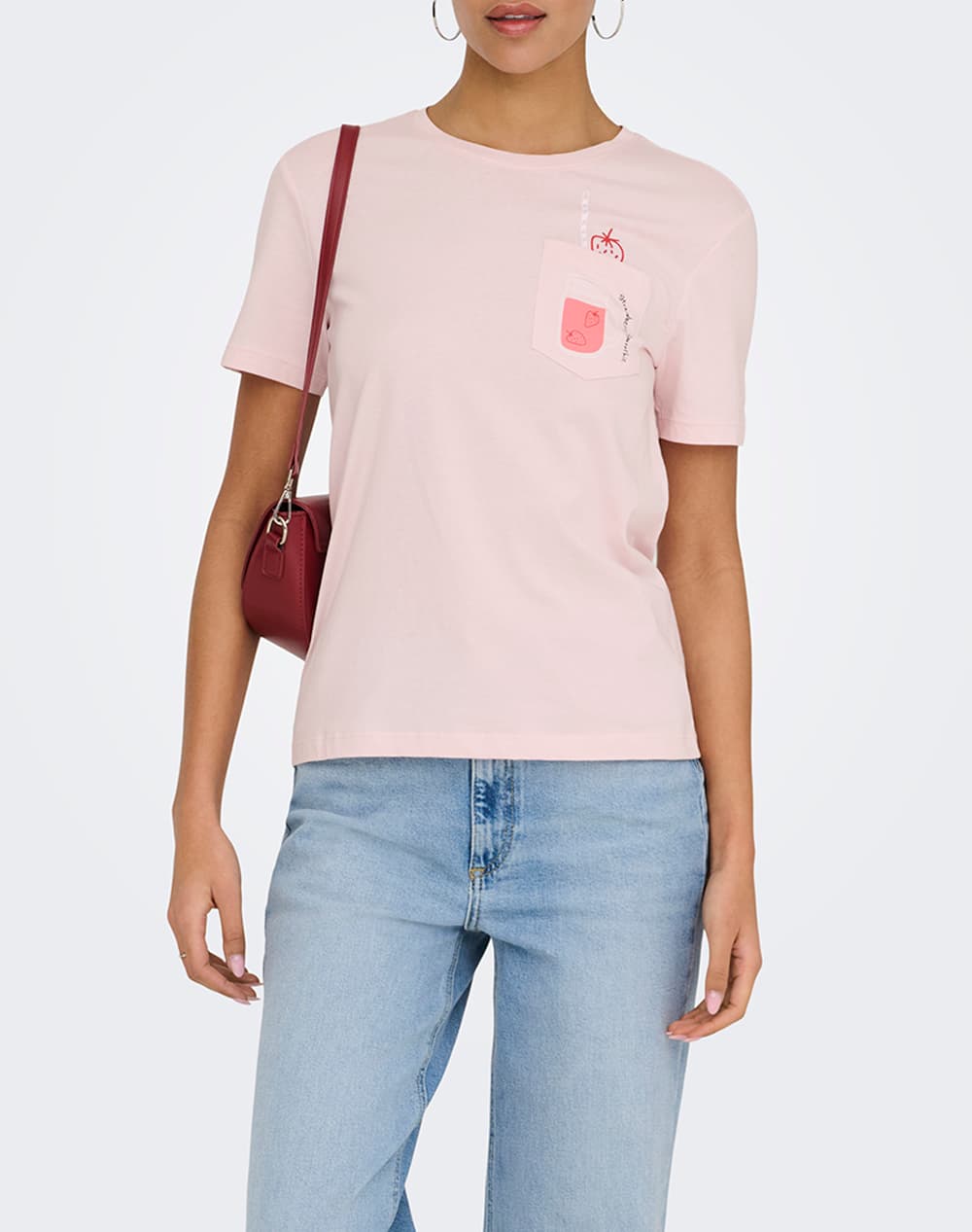 ONLY ONLPOLLY REG S/S POCKET TOP BOX JRS 15317989-Pale LilacSparkling strawberry Lilac