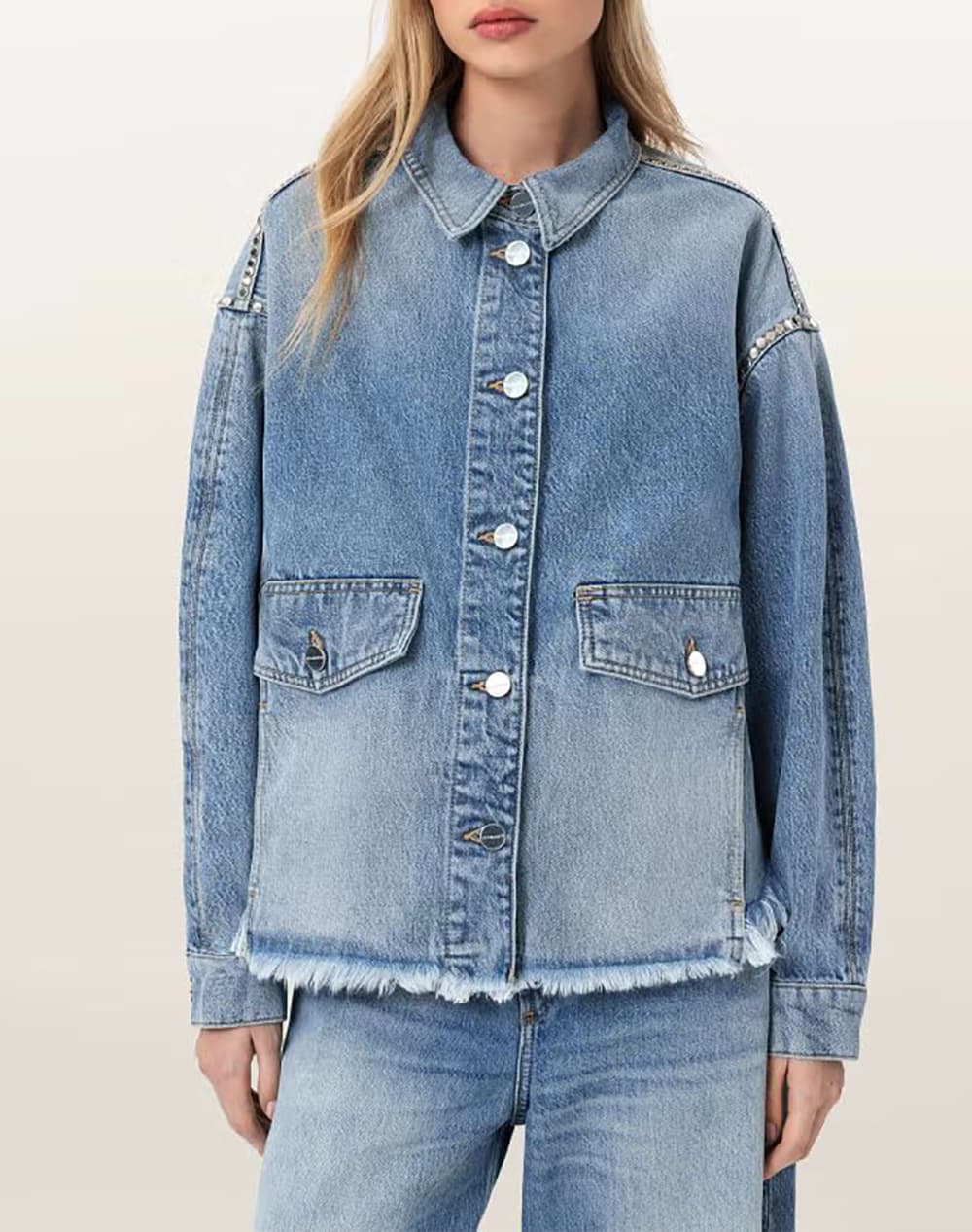 Women's Denim Jackets All Saints Blue