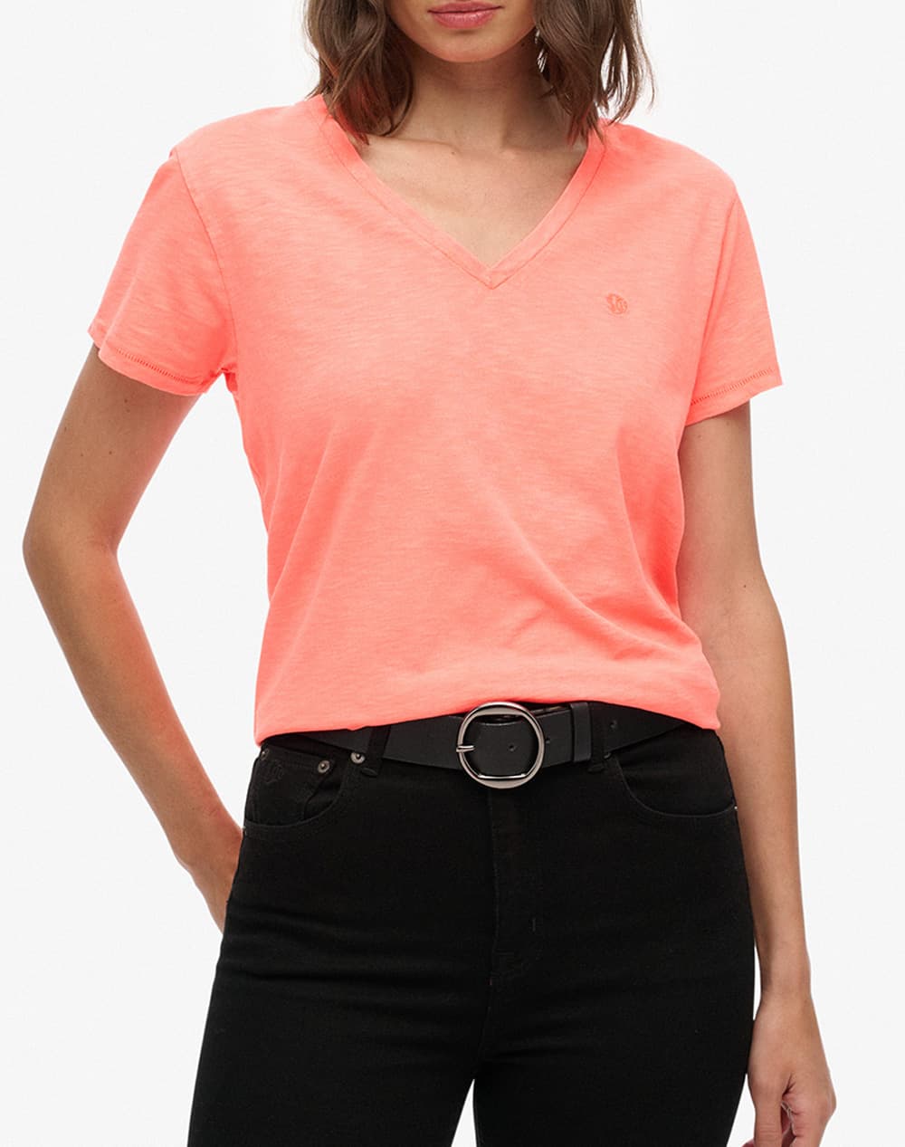 SUPERDRY D1 STUDIOS SLUB EMB VEE TEE ΜΠΛΟΥΖΑ ΓΥΝΑΙΚΕΙΟ W1011828A-02A Black