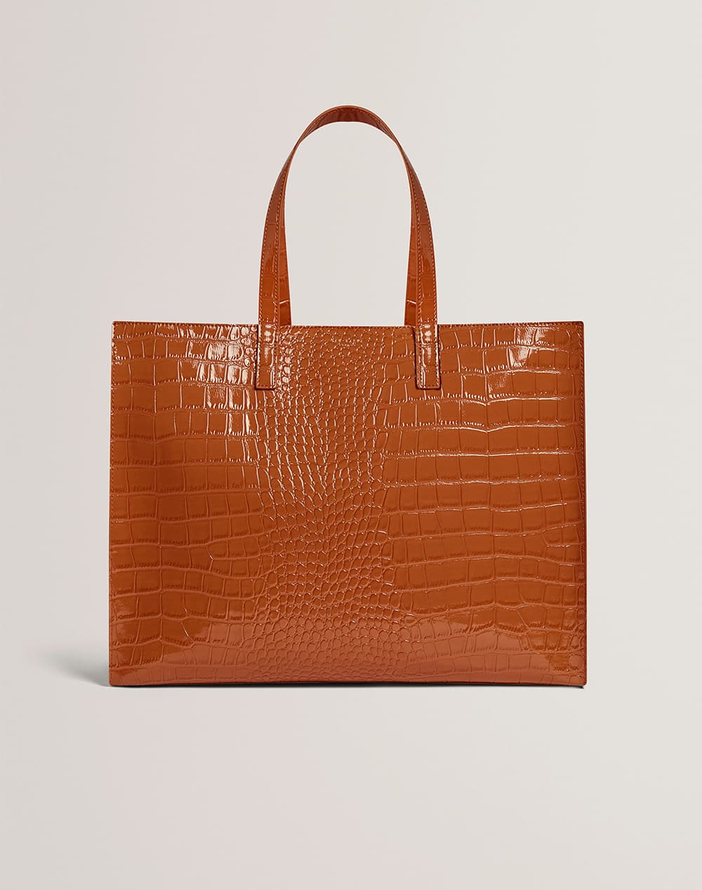 TED BAKER WELLMA Croc Effect Extra Large Icon Bag 282816-TAN Tan