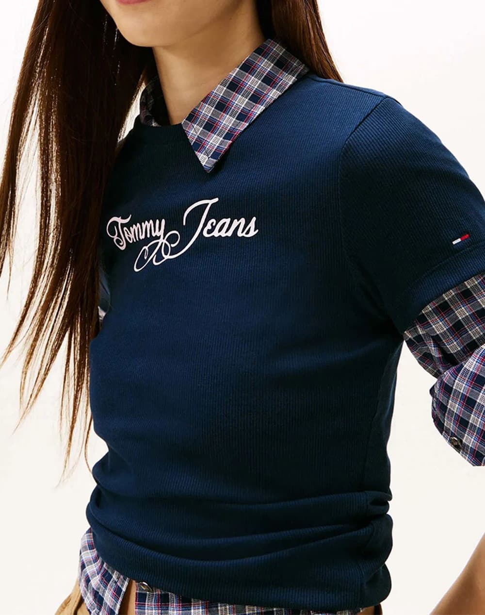 Tommy Jeans Rib Essential Logo Slim Fit T-Shirt Women