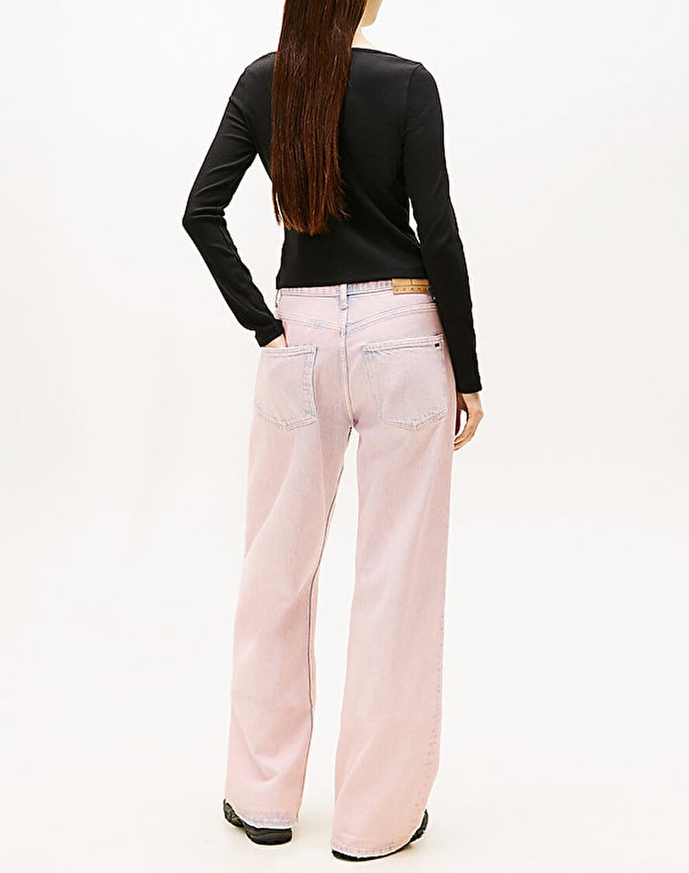 Tommy Jeans Rib Snap Button Longsleeve Slim Fit Blouse Women