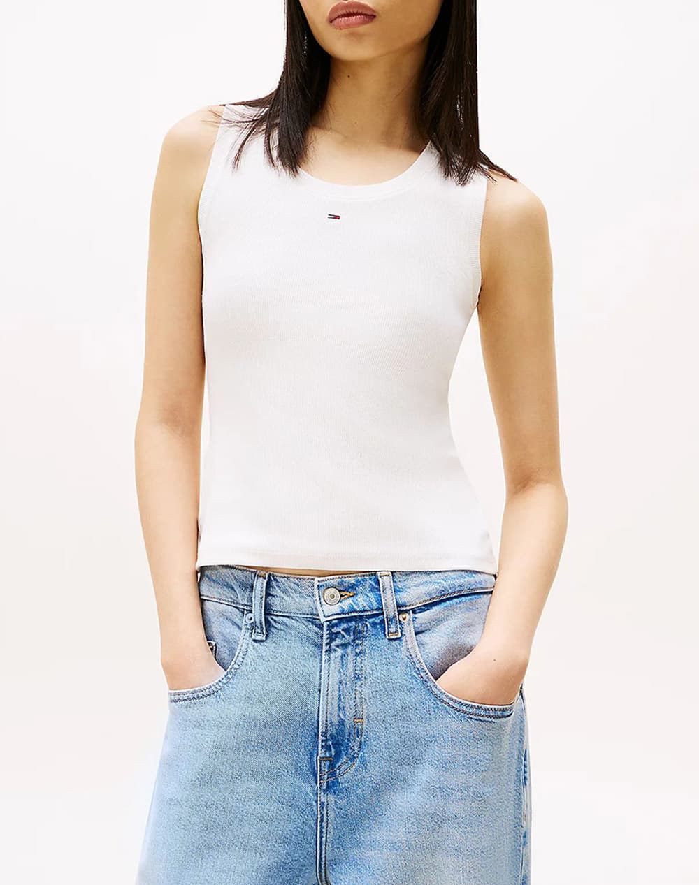 Women's Sleeveless Tops Tommy Jeans Ecru