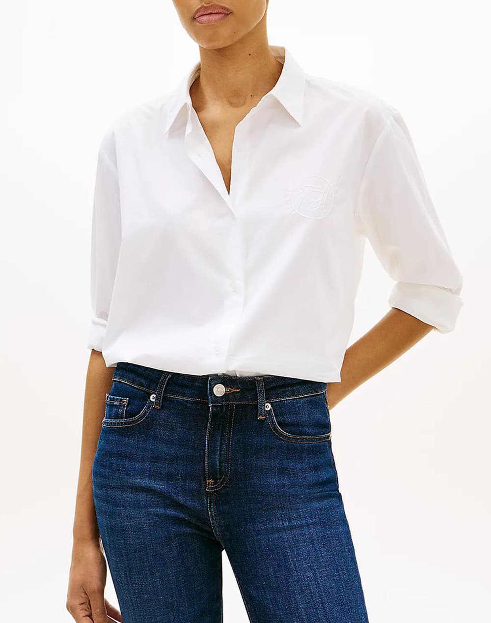 TOMMY HILFIGER COTTON EASY SHIRT WW0WW48190-YCF OffWhite