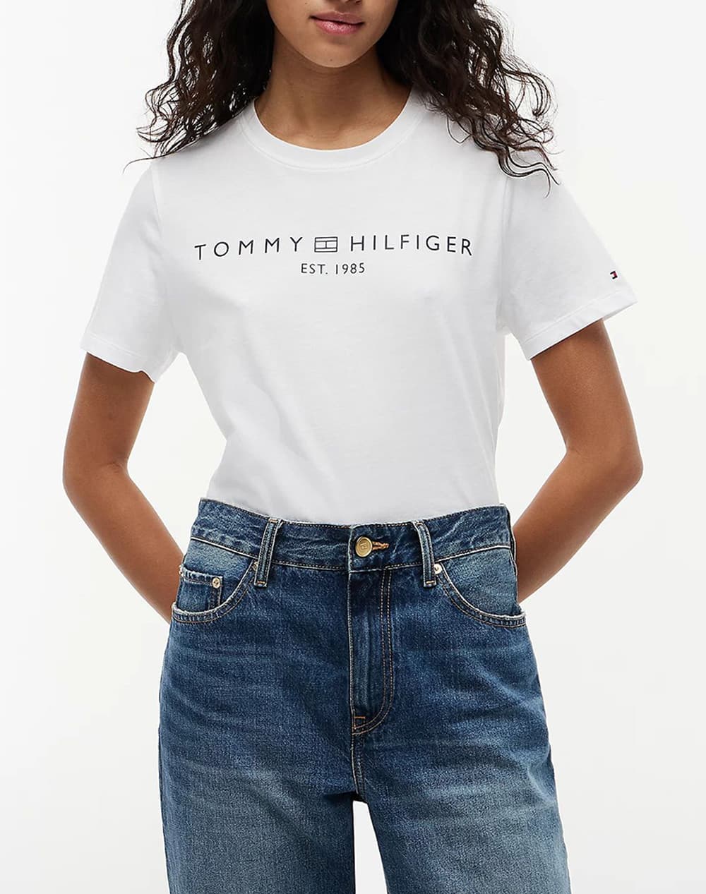 TOMMY HILFIGER REG CORP LOGO C-NK SS WW0WW40276-BDS Black