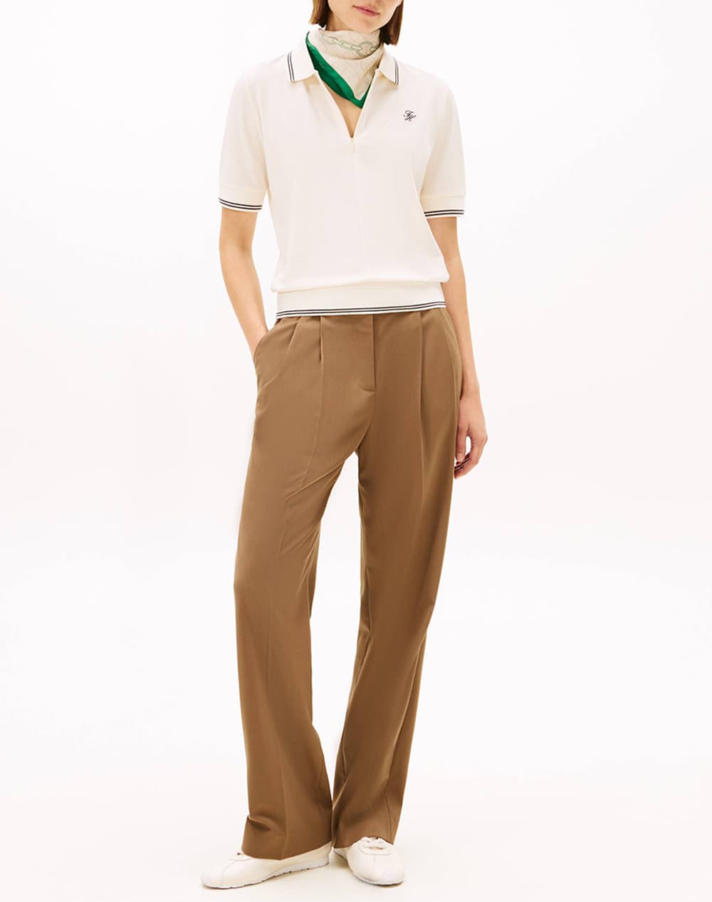 Women's Polo Shirts Tommy Hilfiger Ecru