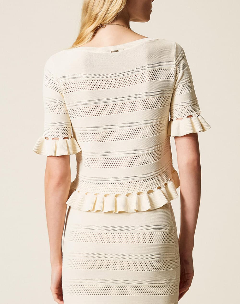 Women's Knitwear Twinset Ecru