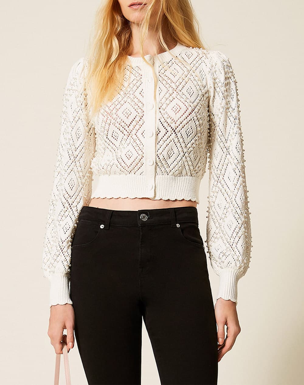 Women's Knitwear Twinset Ecru