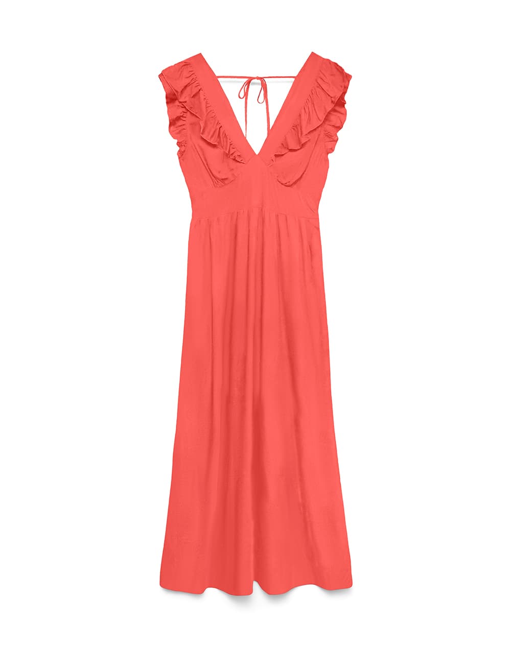 VERO MODA VMEASY JOY S/L DETAIL ANKLE DRESS WVN 10345505-Poinsettia LightRed