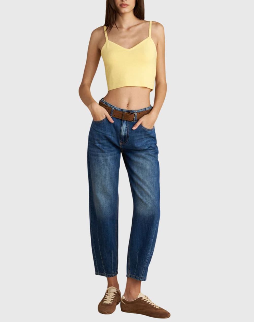 Τζιν παντελόνι barrel με ζώνη