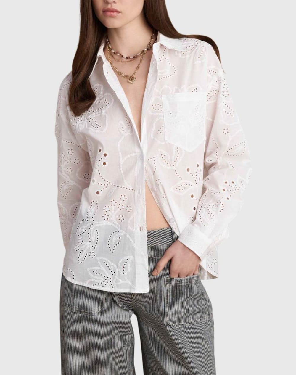 Πουκάμισο βαμβακερό με κεντήματα
