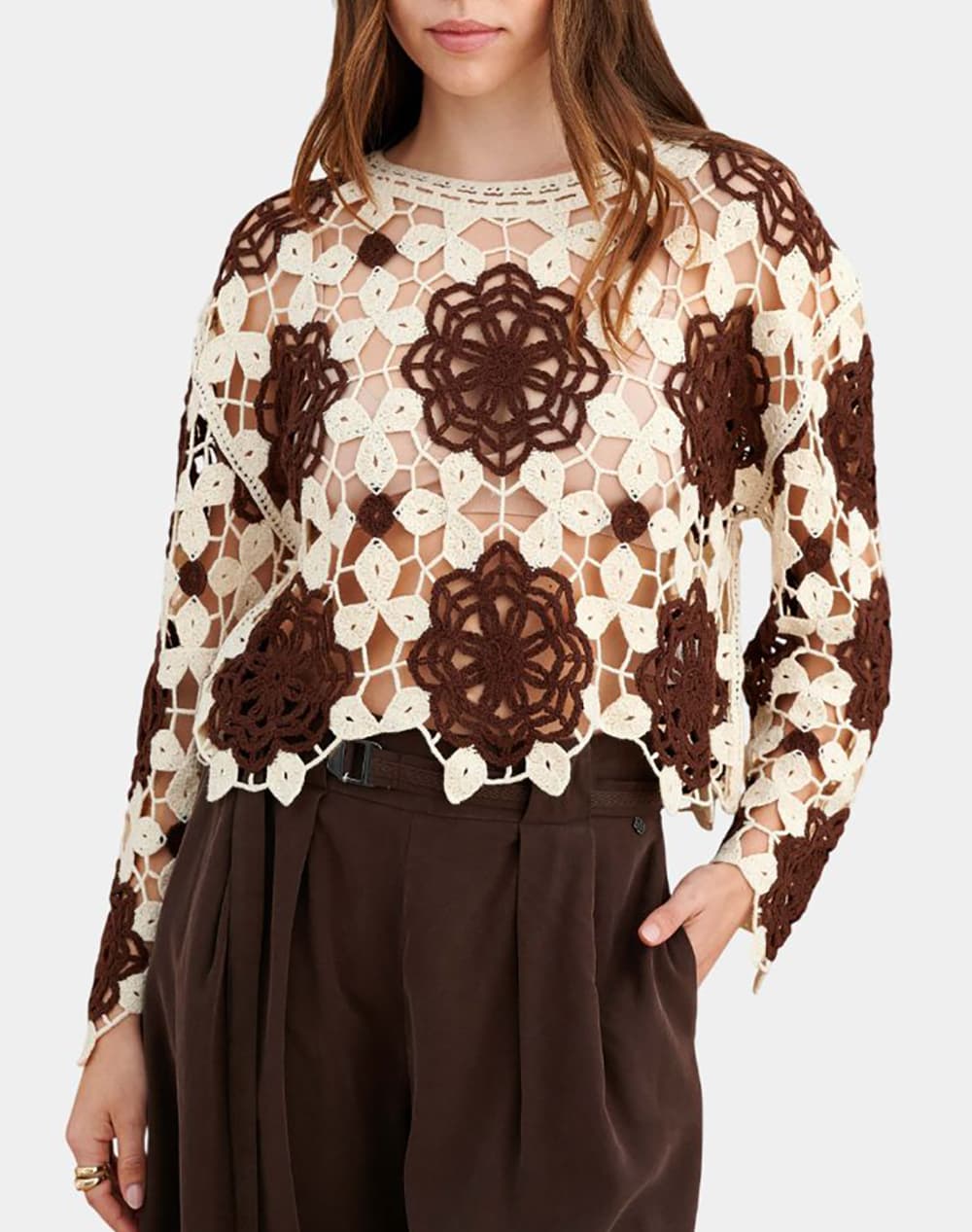 ATTRATTIVO ΜΠΛΟΥΖΑ 9P23532-KAFE Brown