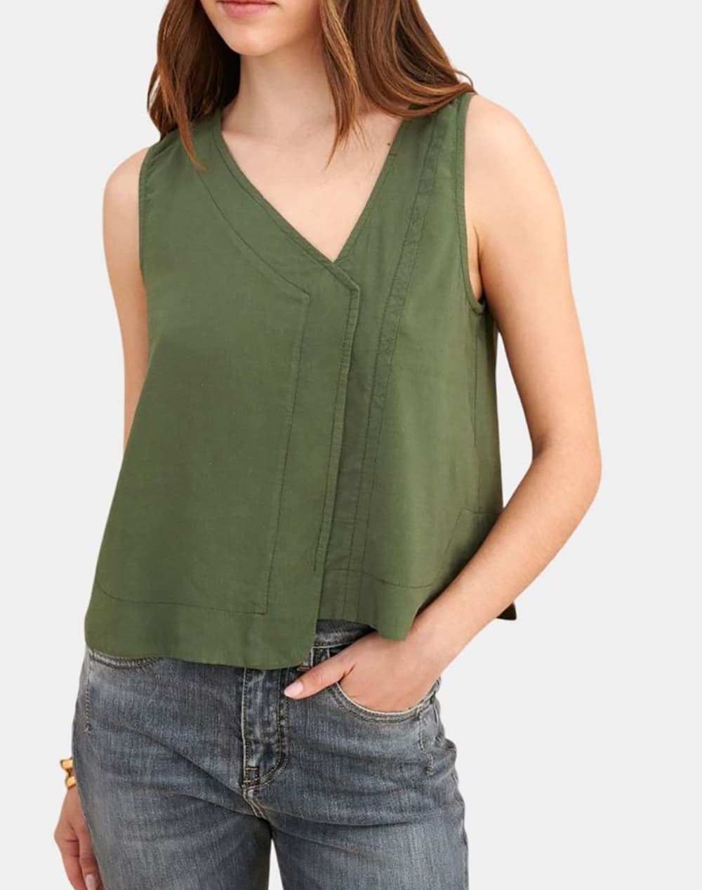 Μπλούζα αμάνικη λινή