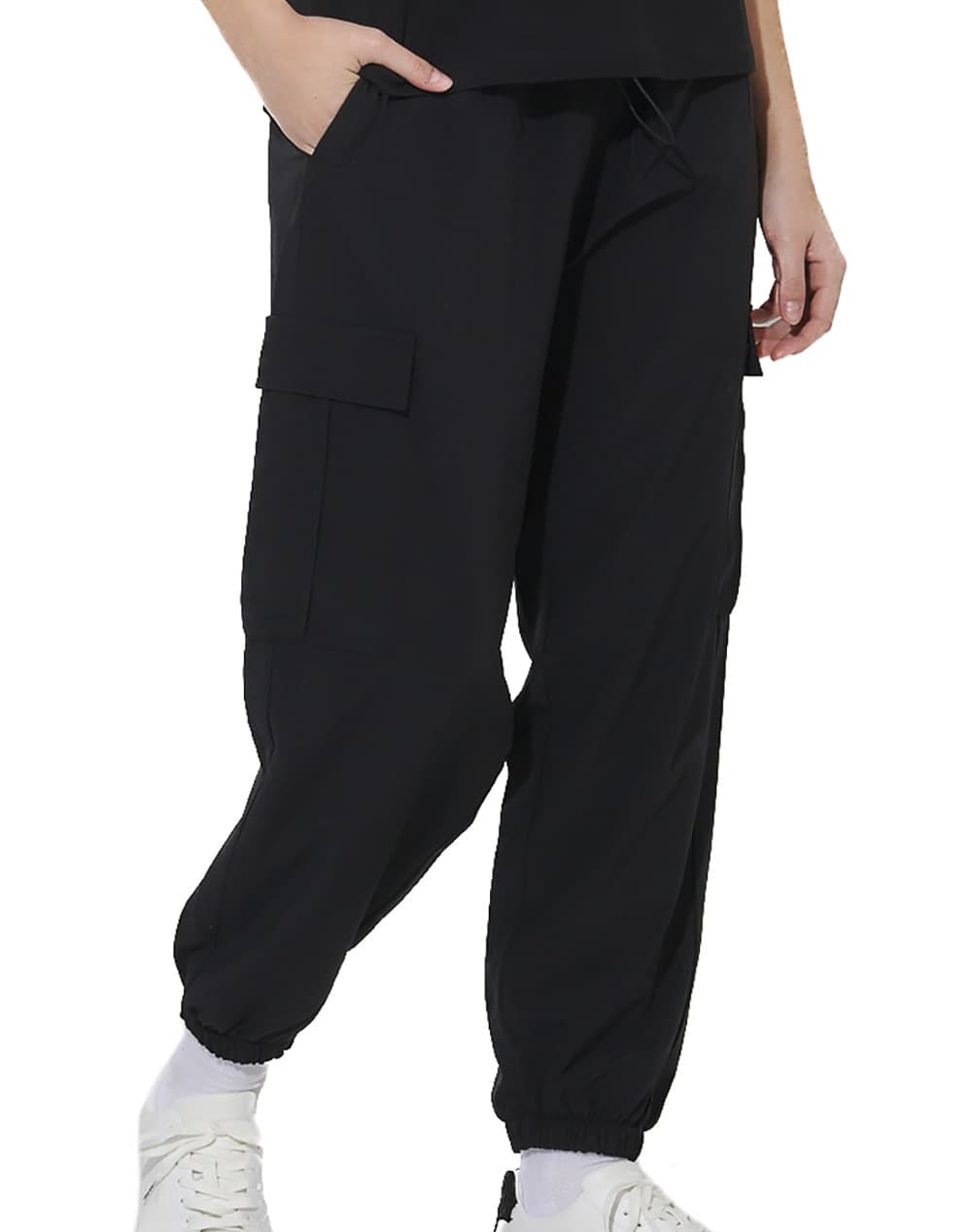 BODY ACTION WOMEN''S POLY STRETCH CARGO PANTS 021623-01-Balsam Green DarkGreen