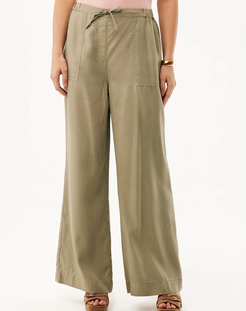 Women's Wide Leg Pants Mexx Khaki