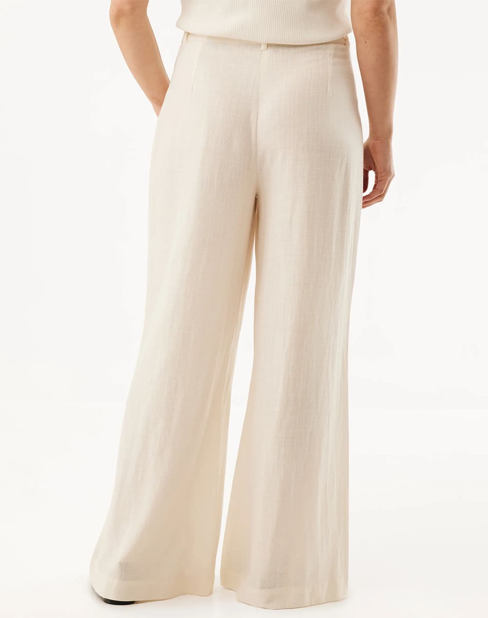 Women's Wide Leg Pants Mexx Ecru