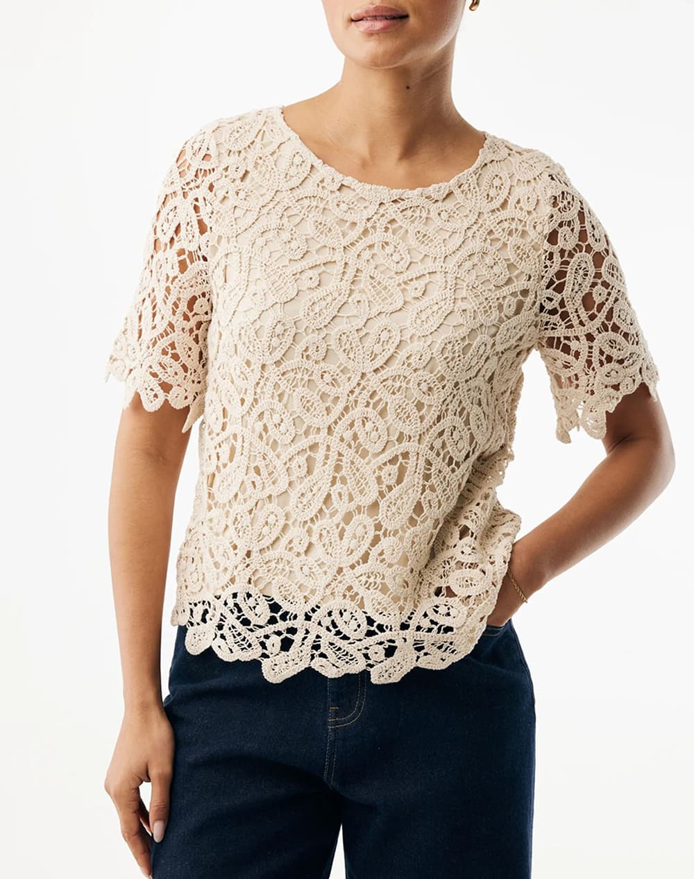 MEXX Crochet top MF006102461W-131308 SandyBrown