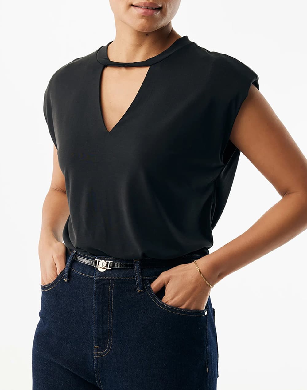 MEXX Twisted neckline top MF007701761W-193911 Black