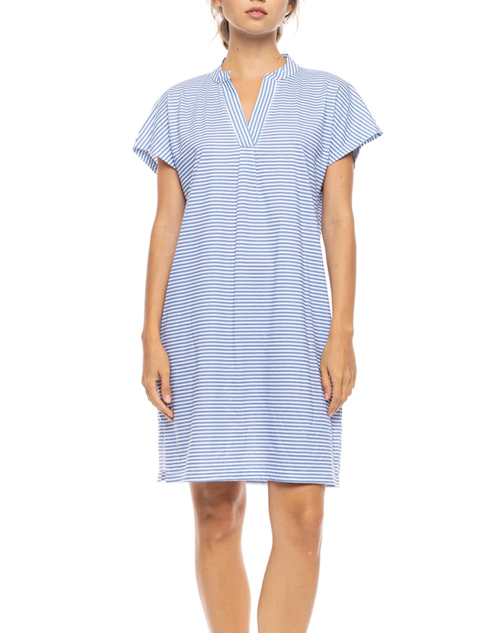 PINK LABEL NIGHTGOWN MARINIERE S1596-TYPE LightBlue