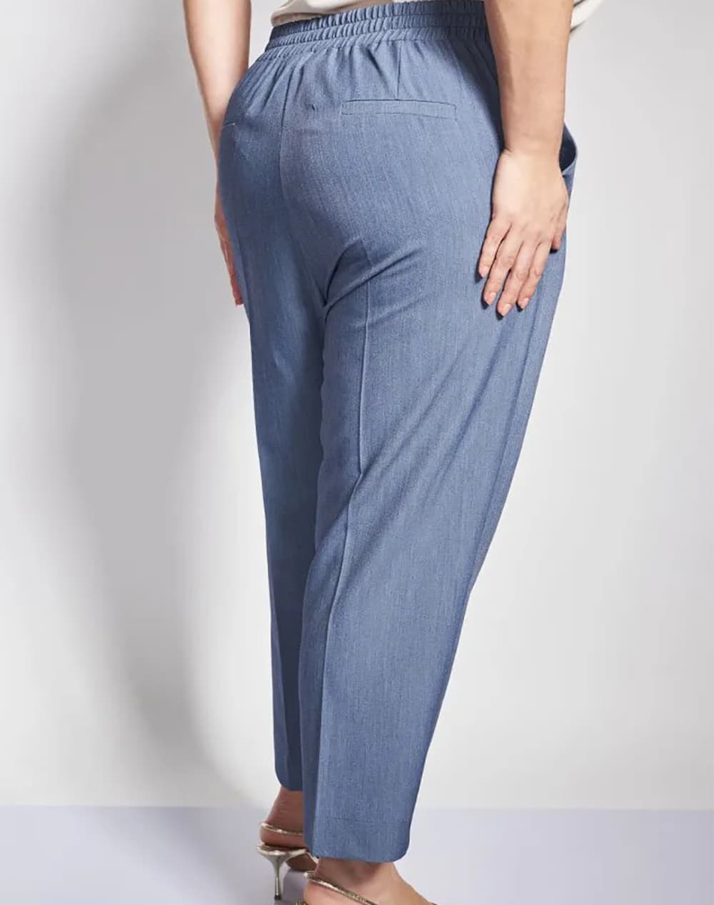 Peg παντελόνι twill TR με μεταλλικές αγκράφες στο ζωνάκι