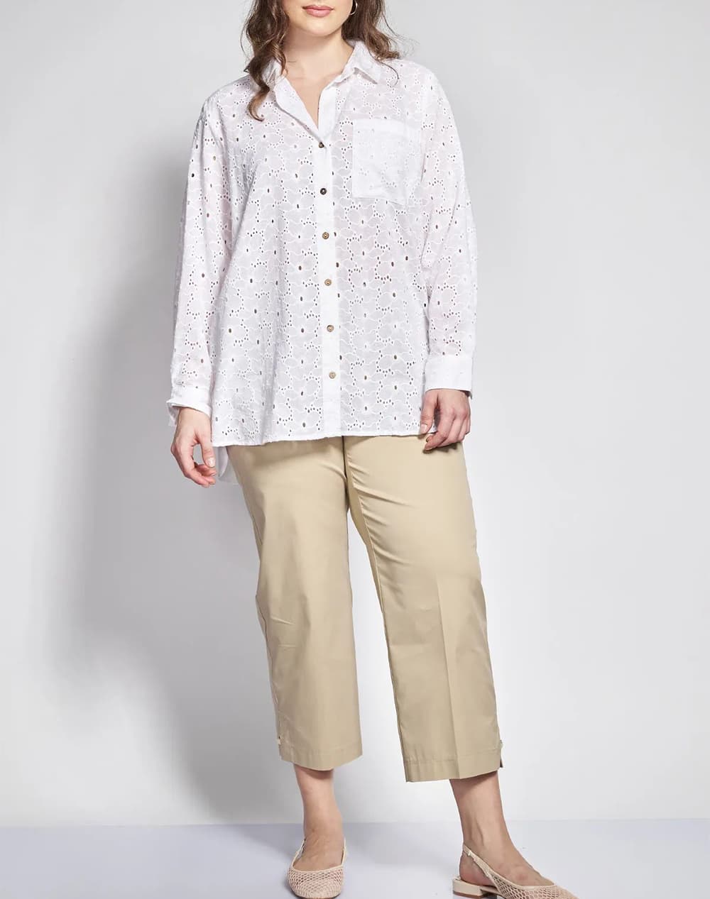 Πουκαμίσα βαμβακερή μπροντερί