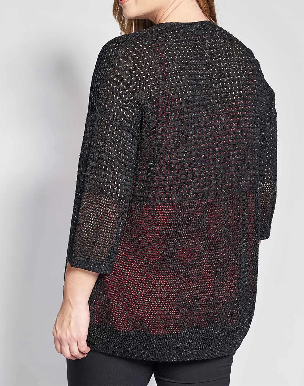 Πλεκτή λούρεξ ζακέτα χωρίς κούμπωμα