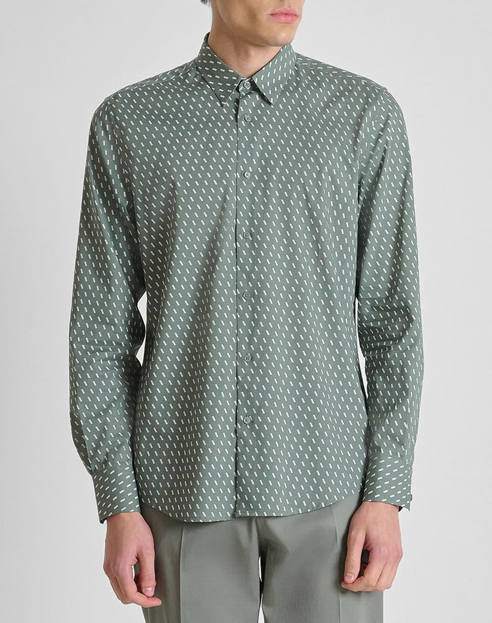 ANTONY MORATO MMSL00804FA430662 MIN OF 6 SHIRT NAPOLI REGULAR FITIN PRINTED COTTON VISCOSE BLEND FABRIC WITH LOGOED METAL BADGE ΠΟΥΚΑΜΙΣΟ ΑΝΔΡΙΚΟ SL00