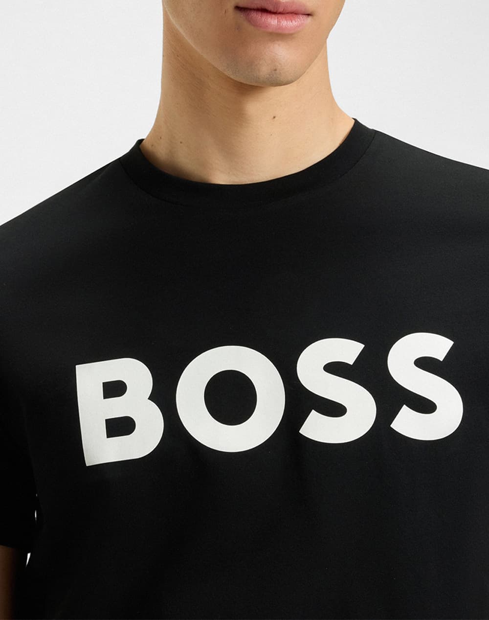 BOSS CASUAL T-SHIRT THINKING 1 ΜΑΥΡΟ