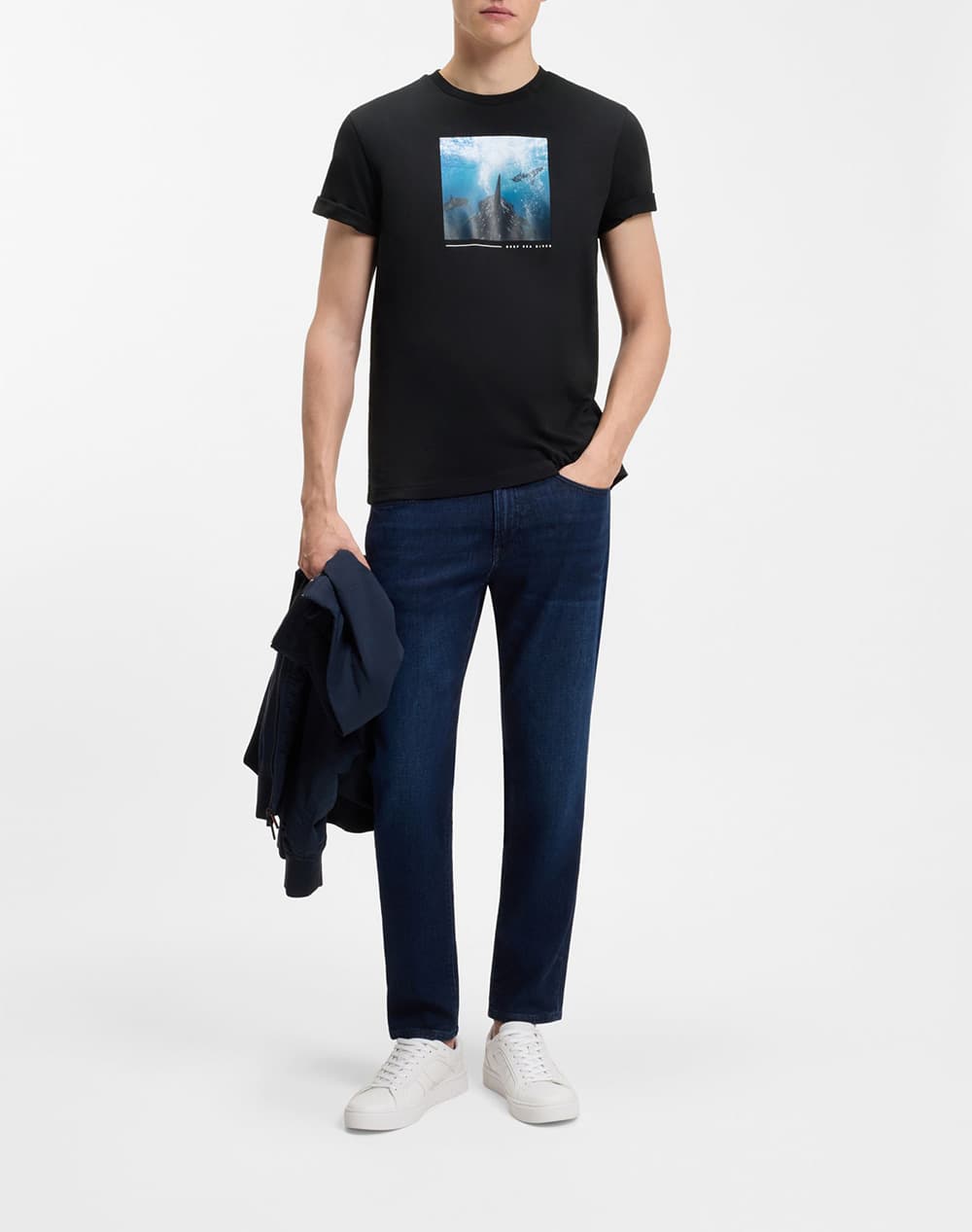 BOSS CASUAL T-SHIRT TE-CREATURE ΜΑΥΡΟ